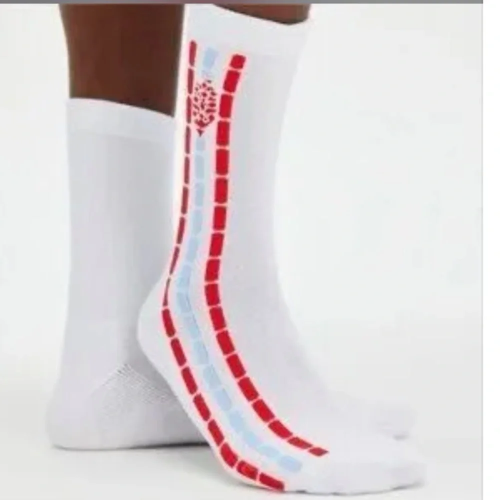 Free People Fast Lane Crew Socks, Bundle of 2 Pairs, White and Blue NWT